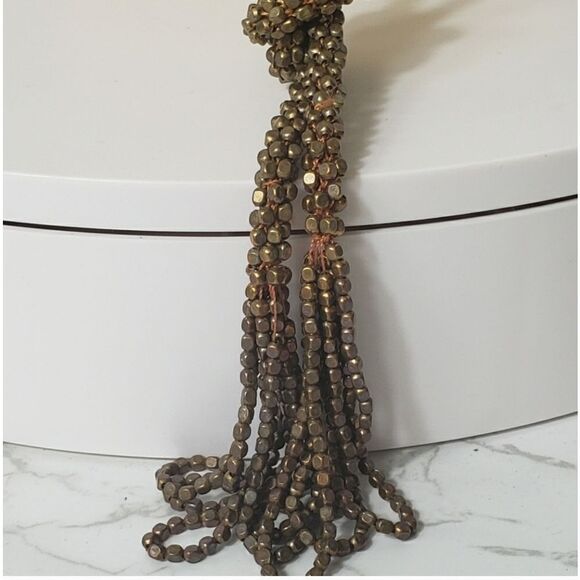 VINTAGE Beaded Rope Tassel Necklace - Picture 3 of 7